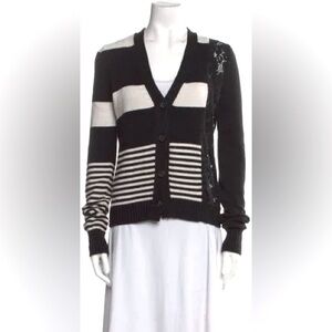 No. 21 Black and White Striped Cardigan